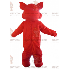 BIGGYMONKEY™ Disfraz de mascota de perro rojo sonriente con
