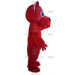 Traje de mascote de cachorro vermelho sorridente BIGGYMONKEY™