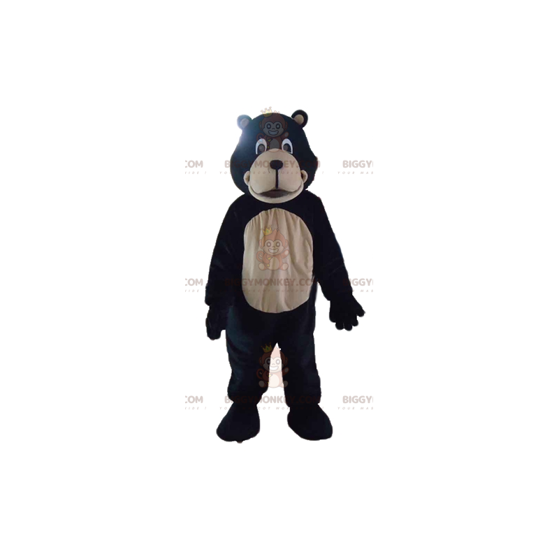 Costume da mascotte dell'orso gigante nero e marrone chiaro