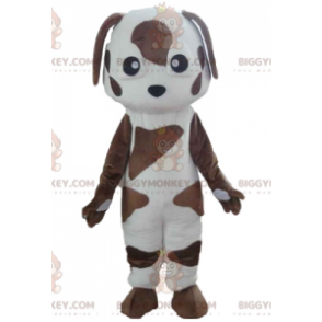 White and Brown Spotted Dog BIGGYMONKEY™ Mascot Costume -