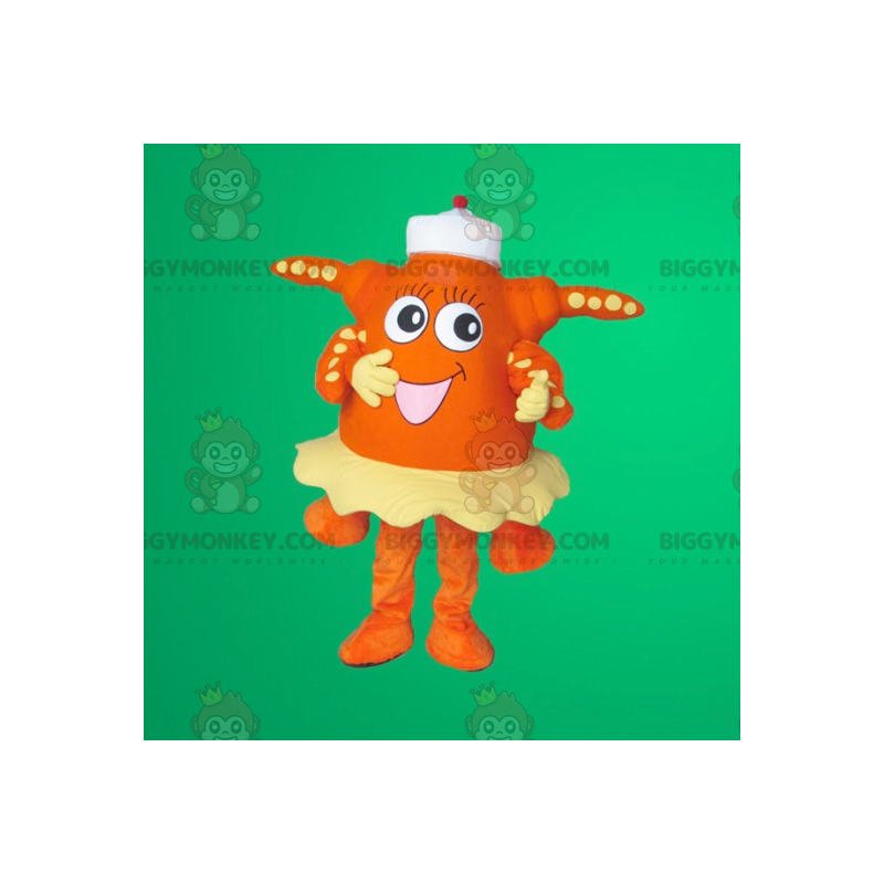 Fantasia de mascote estrela do mar laranja BIGGYMONKEY™ –