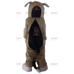 Brown White and Black Tricolor Dog BIGGYMONKEY™ Mascot Costume
