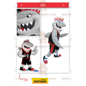Traje de mascote de tubarão esportivo BIGGYMONKEY™ –