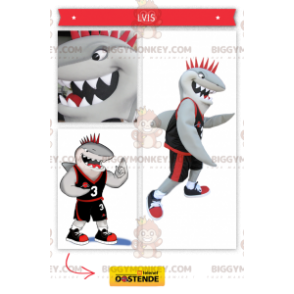 Costume de mascotte BIGGYMONKEY™ de requin sportif -