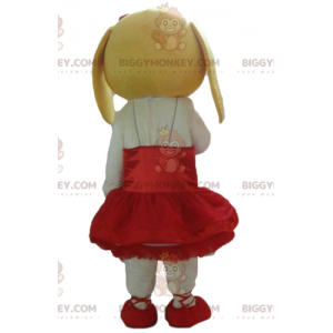 Costume de mascotte BIGGYMONKEY™ de chien blanc et jaune en