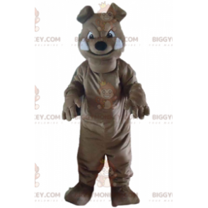 BIGGYMONKEY™ hurjan näköinen harmaa bulldog-koiran maskottiasu