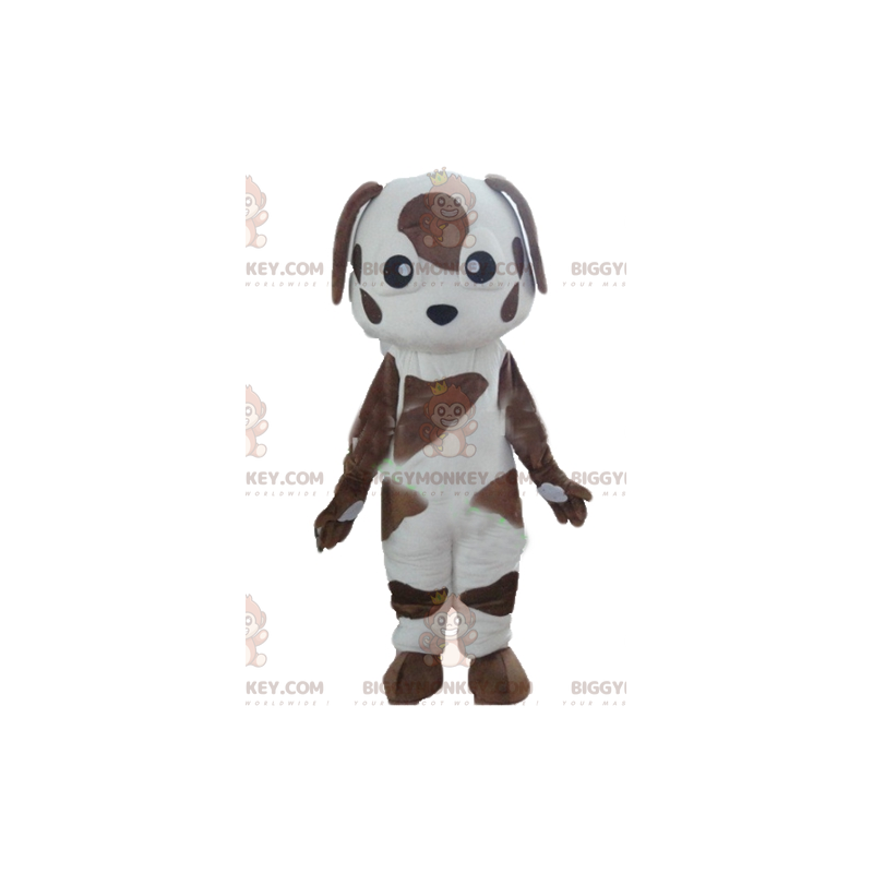 Bruin en wit gevlekte hond BIGGYMONKEY™ mascottekostuum -