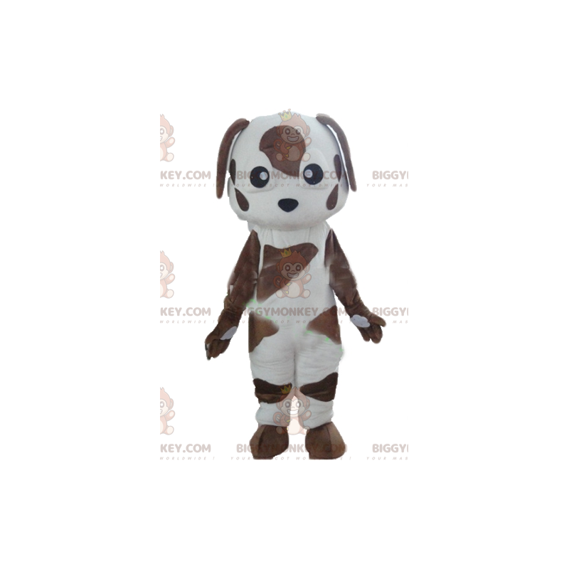 Costume mascotte BIGGYMONKEY™ cane maculato marrone e bianco -