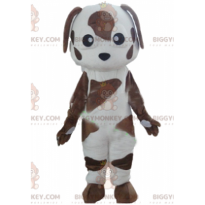 Costume mascotte BIGGYMONKEY™ cane maculato marrone e bianco -