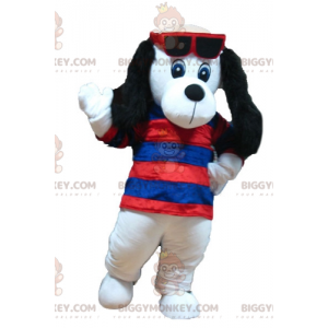 Valkoinen ja musta koiran BIGGYMONKEY™ maskottiasu
