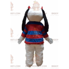 Witte en zwarte hond BIGGYMONKEY™ mascottekostuum met