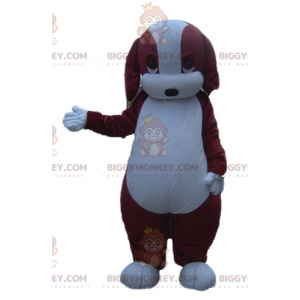 Cute Plump Brown And White Dog BIGGYMONKEY™ Mascot Costume –