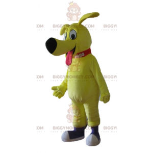 Traje de mascote BIGGYMONKEY™ de cachorro amarelo muito fofo e