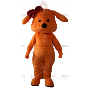 Traje de mascote de cachorro laranja sorridente BIGGYMONKEY™