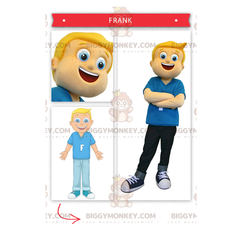 Blonde Boy Freckled BIGGYMONKEY™ Mascot Costume –