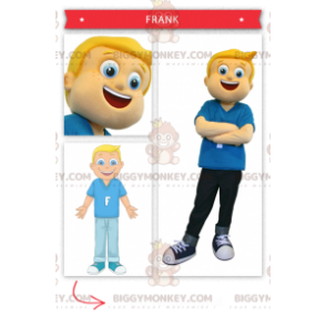 Blond dreng Freckled BIGGYMONKEY™ maskotkostume -