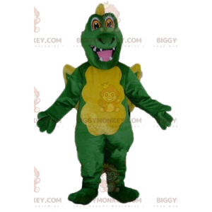 Traje de mascote gigante de dragão verde e amarelo BIGGYMONKEY™