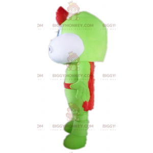 Groene en witte draak BIGGYMONKEY™ mascottekostuum met cape en