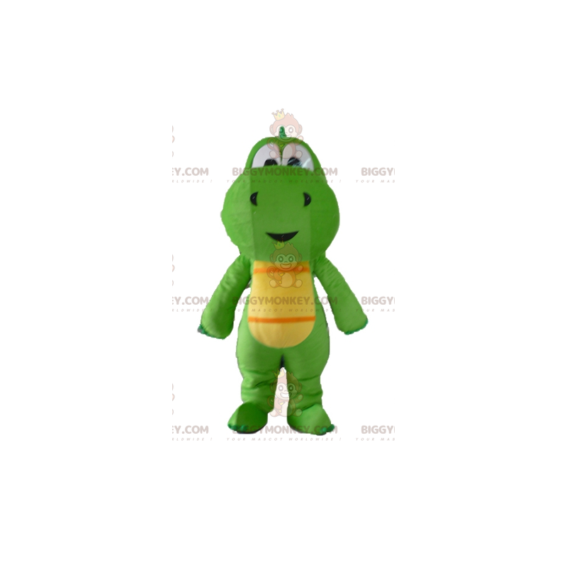 BIGGYMONKEY™ Grøn og gul Dragon Dinosaur Maskot kostume -