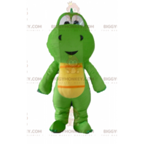 BIGGYMONKEY™ Groene en gele draak dinosaurus mascotte kostuum -