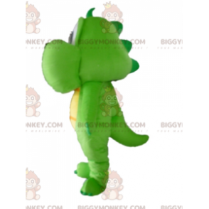 BIGGYMONKEY™ Groene en gele draak dinosaurus mascotte kostuum -