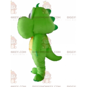 BIGGYMONKEY™ Grøn og gul Dragon Dinosaur Maskot kostume -