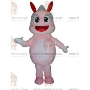 Στολή μασκότ Giant Dragon Pink and Grey Dinosaur BIGGYMONKEY™ -