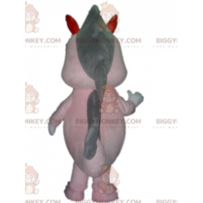 Costume de mascotte BIGGYMONKEY™ de dinosaure rose et gris de