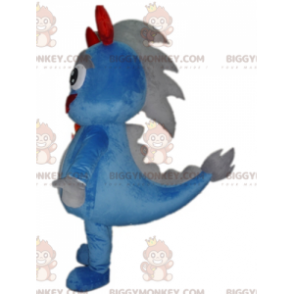 Blauer und grauer Dinosaurier BIGGYMONKEY™ Maskottchen-Kostüm