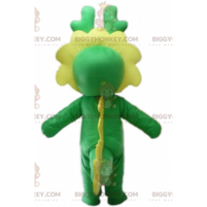 BIGGYMONKEY™ Groene en gele draak dinosaurus mascotte kostuum -