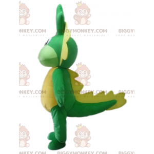 BIGGYMONKEY™ Groene en gele draak dinosaurus mascotte kostuum -