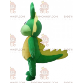 Costume de mascotte BIGGYMONKEY™ de dinosaure vert et jaune de