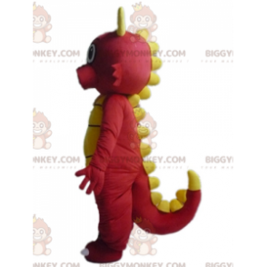 Costume de mascotte BIGGYMONKEY™ de dragon rouge et jaune