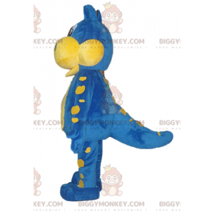 Costume de mascotte BIGGYMONKEY™ de dragon bleu et jaune Danone