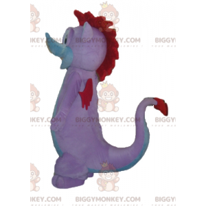 Blue and Red Rose Bat Dragon BIGGYMONKEY™ Mascot Costume –