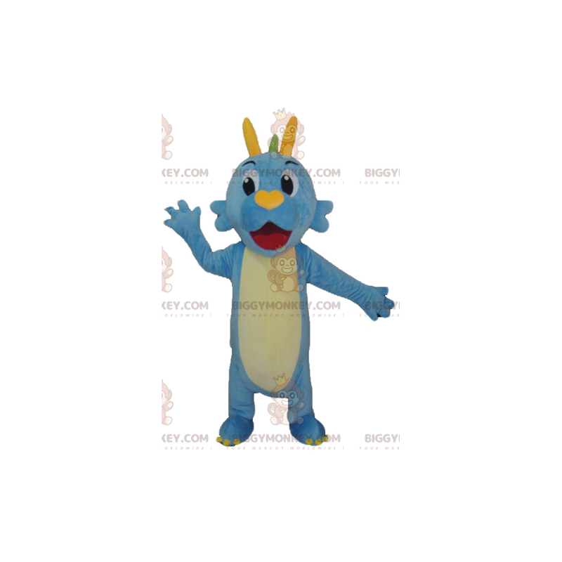 Costume de mascotte BIGGYMONKEY™ de dinosaure de dragon bleu