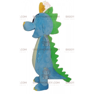 Costume de mascotte BIGGYMONKEY™ de dinosaure de dragon bleu