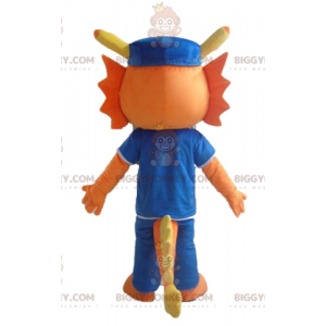 Orange Drache Dinosaurier BIGGYMONKEY™ Maskottchen Kostüm in