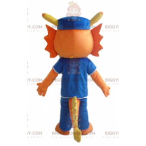 Traje de mascote de dinossauro laranja dragão BIGGYMONKEY™