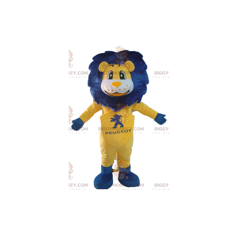 Costume de mascotte BIGGYMONKEY™ de lion blanc et jaune avec