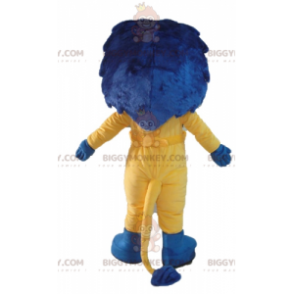 BIGGYMONKEY™ Mascot Costume White and Yellow Lion with Blue