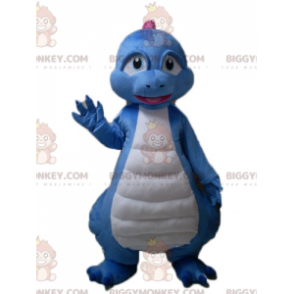 Κοστούμι μασκότ Μπλε Λευκό Ροζ Δράκος Δεινόσαυρος BIGGYMONKEY™
