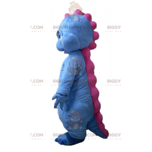 Modrý Bílý Růžový Drak Dinosaur BIGGYMONKEY™ kostým maskota –