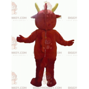 Costume de mascotte BIGGYMONKEY™ de dragon rouge et jaune géant