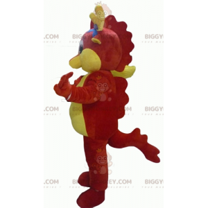 Costume da mascotte gigante rosso e giallo drago BIGGYMONKEY™ -