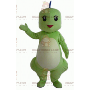 Smiling Green Blue Orange Dragon BIGGYMONKEY™ Mascot Costume -