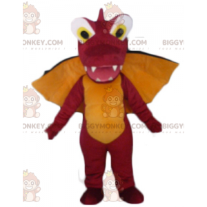 Costume da mascotte gigante e impressionante drago rosso