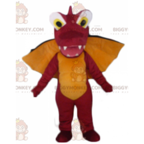 Costume da mascotte gigante e impressionante drago rosso