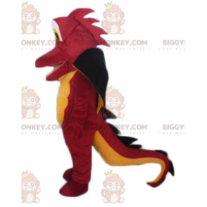 Costume da mascotte gigante e impressionante drago rosso