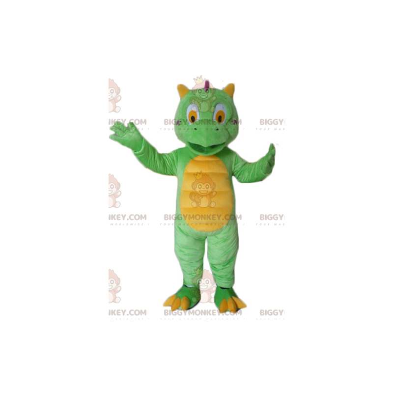 Bonito e colorido traje de mascote BIGGYMONKEY™ de dragão verde